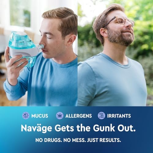 Navage Starter Bundle - Nasal Irrigation System - Saline Nasal Rinse Kit with 1 Navage Nose Cleaner and 30 Salt Pods