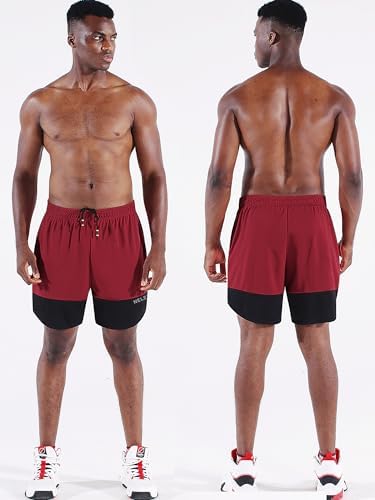 NELEUS Men's 2 in 1 Running Shorts with Liner,Dry Fit Workout Shorts with Pockets