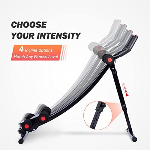 ZELUS Ab Machine for Home Gym, Core Strength Training Equipment for Home Fitness, Ab Crunch Coaster with 4 Intensities and Digital Display, Foldable Core Trainer for Abdominal