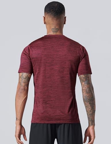 5 Pack Men’s Active Quick Dry Crew Neck T Shirts | Athletic Running Gym Workout Short Sleeve Tee Tops Bulk