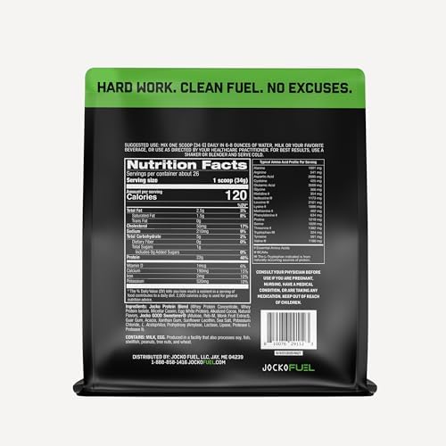 Jocko Fuel Mölk Whey Protein Powder 22g Low Sugar Monk Fruit Blend - Muscle Recovery & Growth, Packaging May Vary (26 Servings, Mint Chocolate)