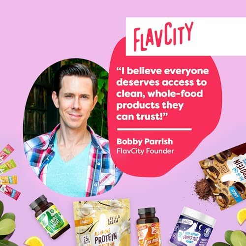 FlavCity Grass Fed Whey Protein Powder - Butter Coffee - 25g Protein, 10g Collagen & 87mg Caffeine - Made with Organic Reishi & Cordyceps - Gluten Free & No Added Sugars (20 Servings)