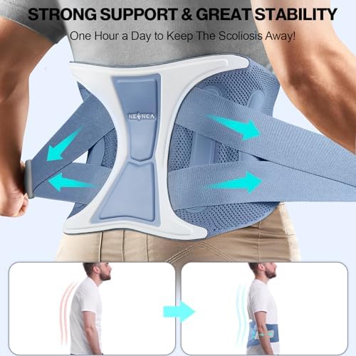 NEENCA Back Support Brace, Adjustable Lumbar Support Belt with Patented Bionic Support System, Waist Wrap for Lower Back Pain Relief, Injuries, Sciatica, Scoliosis, Herniated Disc, Heavy Lifting, Work