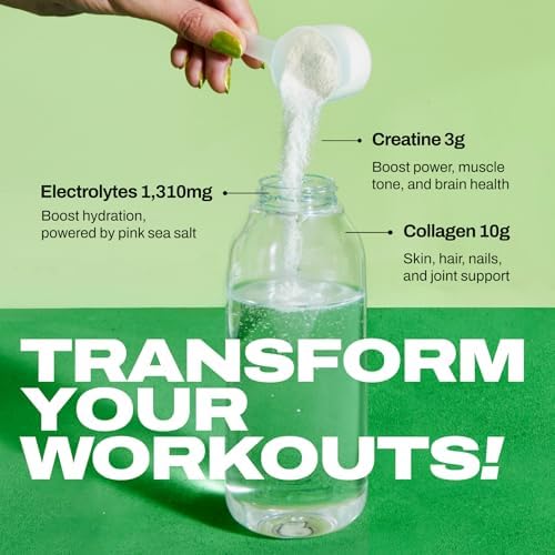 Harlo - Citrus Salt Electrolyte Drink Mix with Bovine Collagen & Creatine - Creatine Monohydrate Powder - Energy Drink Powder - Pre Workout Powder - Sugar Free Energy Drinks - Post Workout Recovery