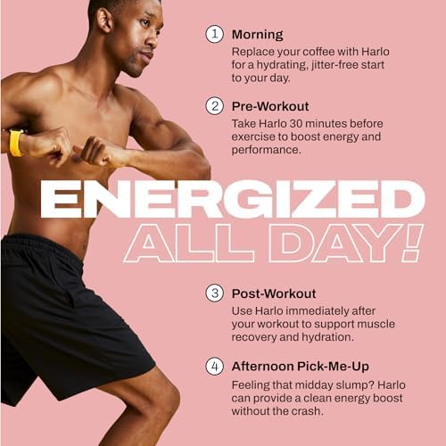 Harlo - Citrus Salt Electrolyte Drink Mix with Bovine Collagen & Creatine - Creatine Monohydrate Powder - Energy Drink Powder - Pre Workout Powder - Sugar Free Energy Drinks - Post Workout Recovery