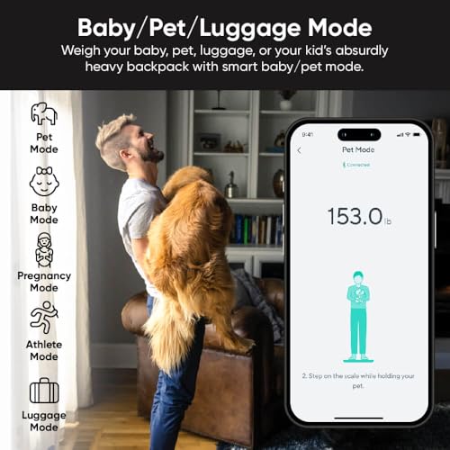 Ultra, Smart Scale with 4.3" Color Display, Digital Bathroom Scale for Body Weight BMI Muscle Mass Composition, Wi-Fi & Bluetooth Body Fat Scale with Heart Rate, 400 lbs (Black)