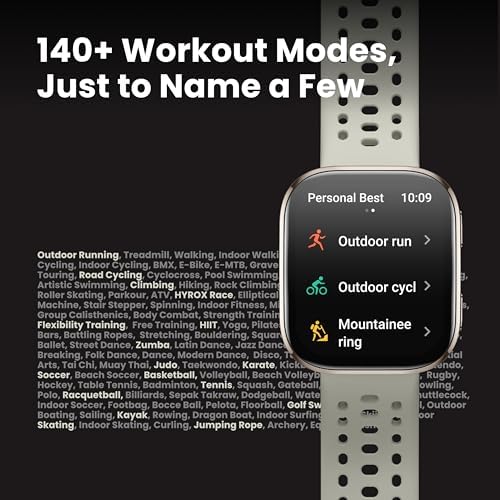 Amazfit Bip 6 Smart Watch 46mm, 14 Day Battery, 1.97" AMOLED Display, GPS & Free Maps, AI, Bluetooth Call & Text, Health, Fitness & Sleep Tracker, 140+ Workout Modes, 5 ATM Water-Resistance, Black