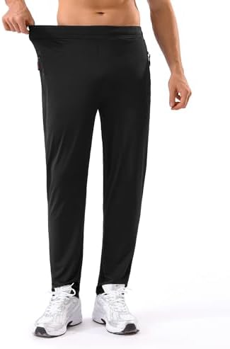 5 Pack Mens Sweatpants with Zipper Pockets Stretch Lightweight Athletic Track Pants for Men Joggers Running Workout Gym