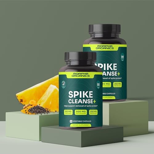 Spike Protein Detox Cleanse | Nattokinase 500mg, Bromelain 250mg, Curcumin 250mg | Ultimate Spike Support Formula | Natural Detox for Spike Proteins & Immune Balance | 30-Day Supply