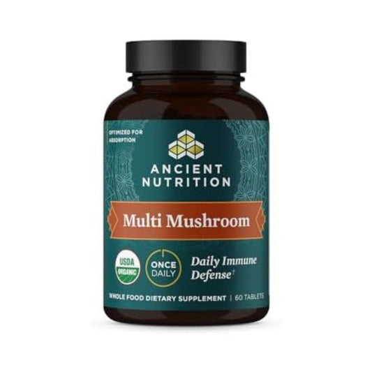 Ancient Nutrition Mushroom Supplement, Organic Multi Mushroom Immune Support Tablet, Supports Stress Response, Gluten Free, Paleo and Keto Friendly, 60 Count