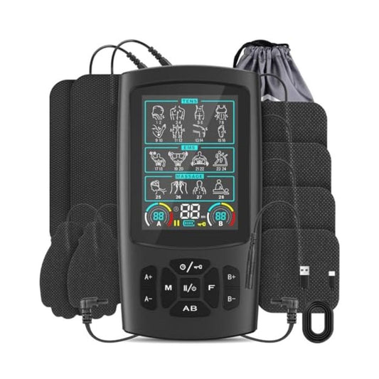 TENS Unit EMS Muscle Stimulator with 28 Modes, Dual Channel Muscle Stimulator Machine with 8PCS Electrode Pads, TENS Machine for Muscles, Shoulder, Neck, Back, New Upgraded Color Screen