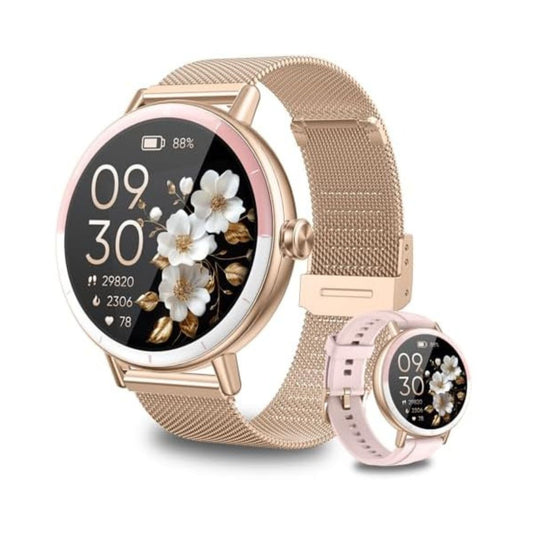 Smart Watches for Women Android/iPhone, IP68 Waterproof Fitness Tracker with Bluetooth Calls(Answer&Make), Activity Pedometer/Heart Rate/SpO2 Monitor/100+ Sports Model