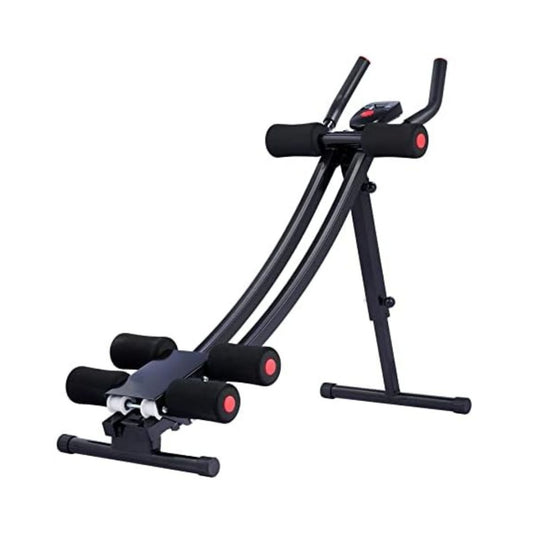 ZELUS Ab Machine for Home Gym, Core Strength Training Equipment for Home Fitness, Ab Crunch Coaster with 4 Intensities and Digital Display, Foldable Core Trainer for Abdominal