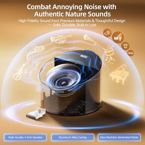 Pro 4-in-1 Sound Machine & Aroma Diffuser Sleep System | Metal Shell with 50+ Natural Soothing Sounds, Schumann Resonance, Night Light (Compatible with All AN-AIO25 Models) - Adults Kids Baby