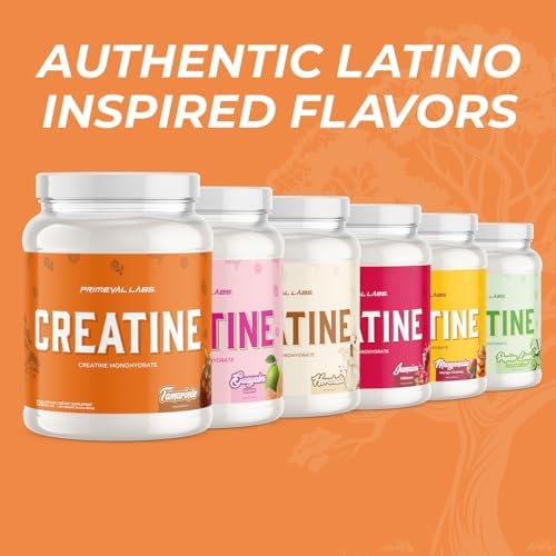 Primeval Labs Creatine Monohydrate | Muscle Recovery + Builder for Men & Women | Workout Supplements Easy to Mix | Tamarindo | 120 Servings | 5g Creatine Per Serving